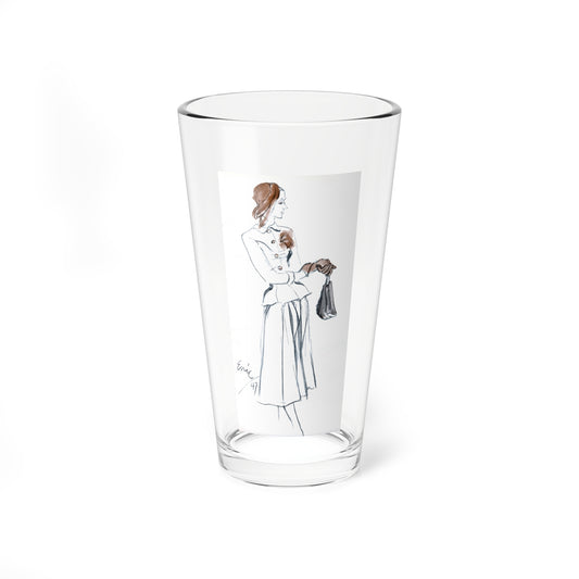 Illustration for Harper's Bazaar, 1948 - Pint Glass 16oz