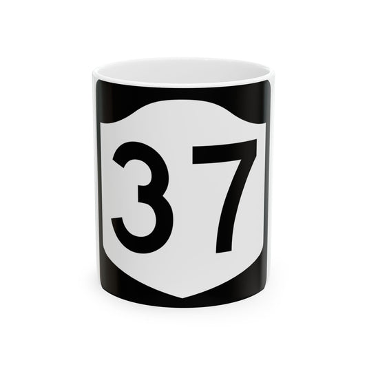 NY-37 (New York) (Road Sign) White Coffee Mug