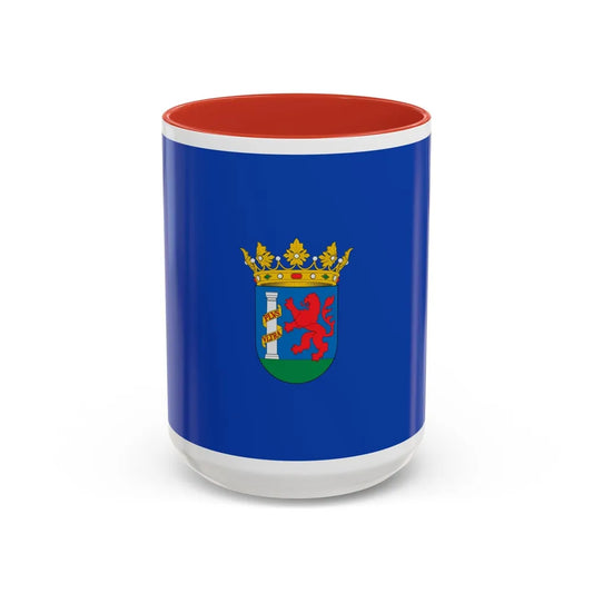 Flag of Badajoz Spain - Accent Coffee Mug-15oz-Red-Go Mug Yourself