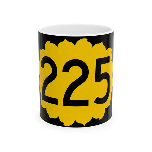 K-225 (Kansas) (Road Sign) White Coffee Mug
