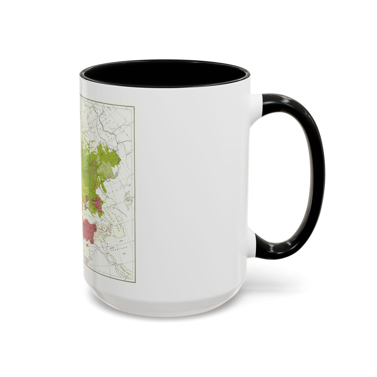 Europe & Adjoining Asia & Africa - The Races of (1919) (Map) Accent Coffee Mug