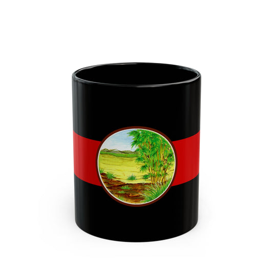 Flag of Nong Khai Province Thailand - Black Coffee Mug-11oz-Go Mug Yourself