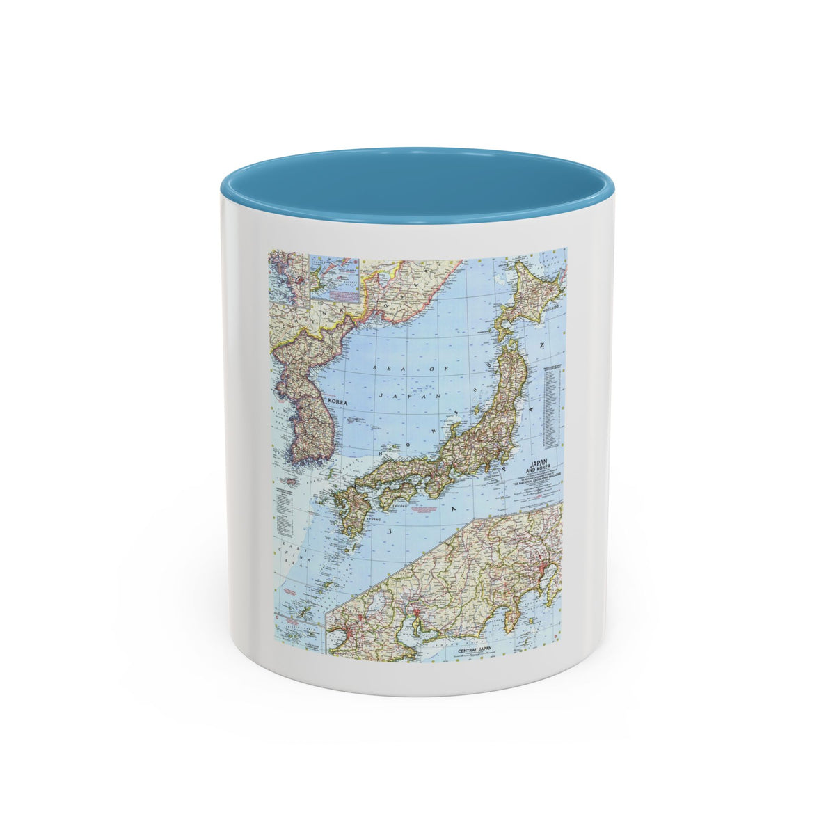 Japan and Korea (1960) (Map) Accent Coffee Mug