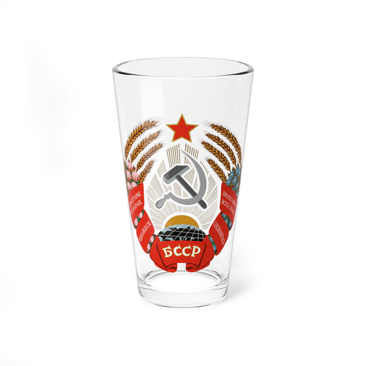 Emblem of the Byelorussian SSR 1958-1981 (Belarus) (Coat of Arms) Pint Glass 16oz