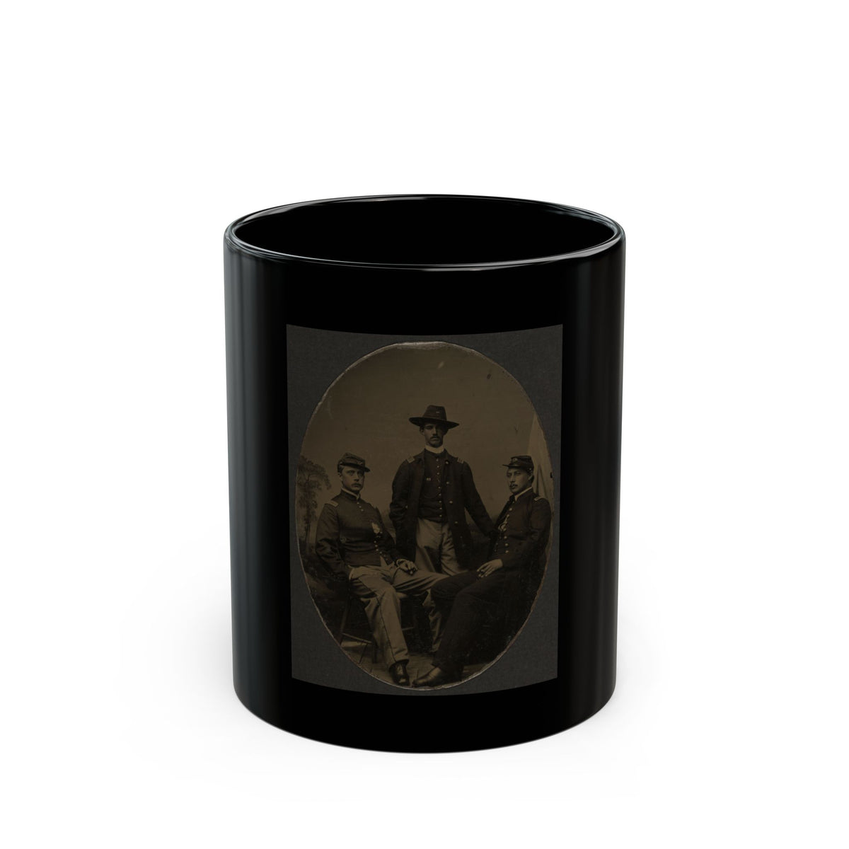 Group Shot, Officers Of The 54th Mass. Colored (U.S. Civil War) Black Coffee Mug