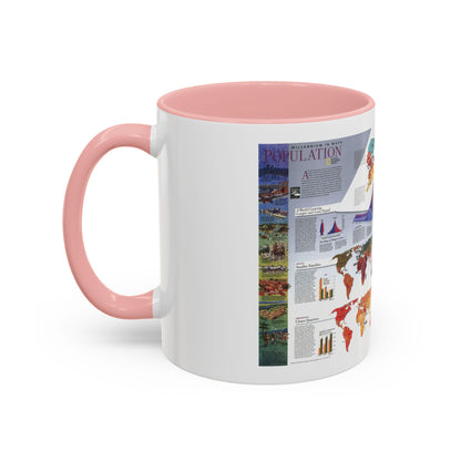 World Map - Population (1998) (Map) Accent Coffee Mug