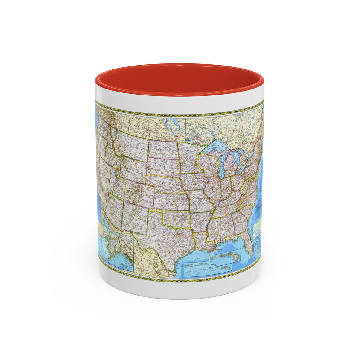 USA - The United States (1982) (Map) Accent Coffee Mug