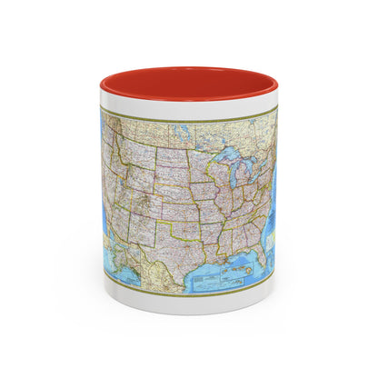 USA - The United States (1982) (Map) Accent Coffee Mug