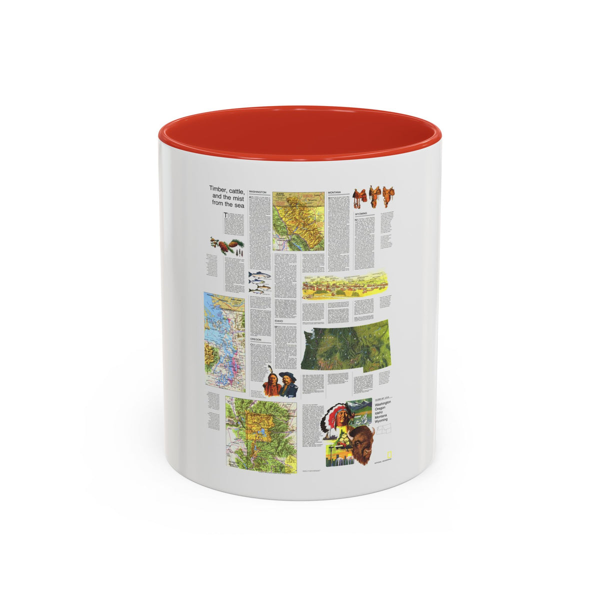 USA - Northwest 2 (1973) (Map) Accent Coffee Mug