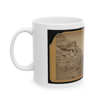 Damage To Exterior Wall Of Fort Sumter From Bombardment, Charleston, South Carolina (U.S. Civil War) White Coffee Mug