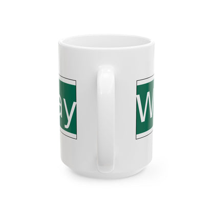 NYCDOT West Broadway Sign (New York) (Road Sign) White Coffee Mug