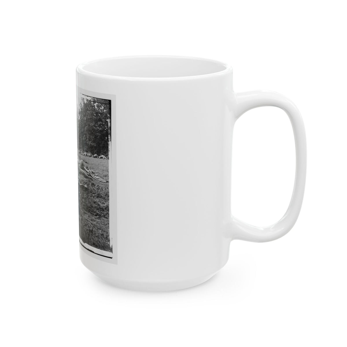 Gettysburg, Pa. Confederate Dead Gathered For Burial At The Edge Of The Rose Woods, July 5, 1863 (U.S. Civil War) White Coffee Mug