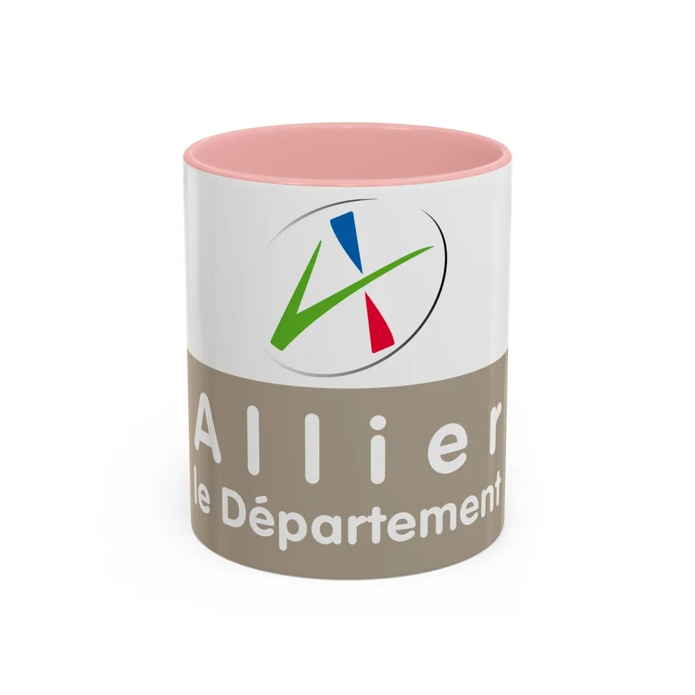 Flag of Allier France - Accent Coffee Mug-11oz-Pink-Go Mug Yourself