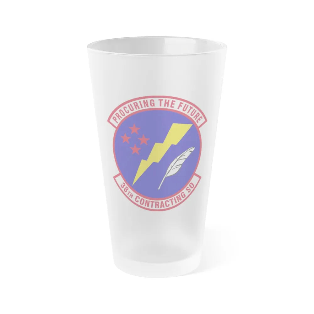 38th Contracting Squadron (U.S. Air Force) Frosted Pint Glass 16oz-Go Mug Yourself