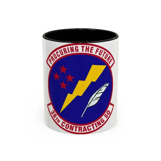 38th Contracting Squadron (U.S. Air Force) Accent Coffee Mug 11oz Black - Go Mug Yourself