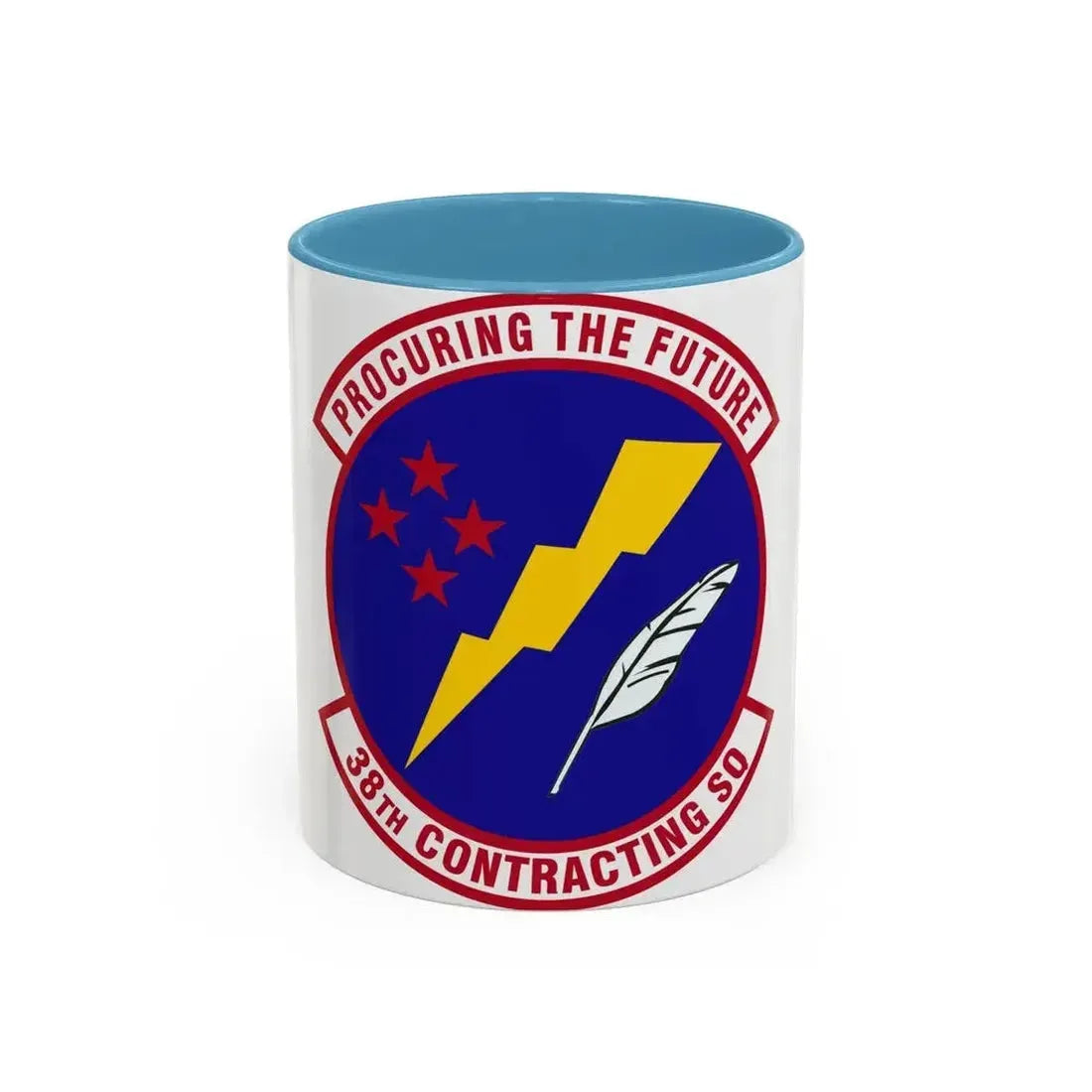 38th Contracting Squadron (U.S. Air Force) Accent Coffee Mug 11oz Light Blue - Go Mug Yourself