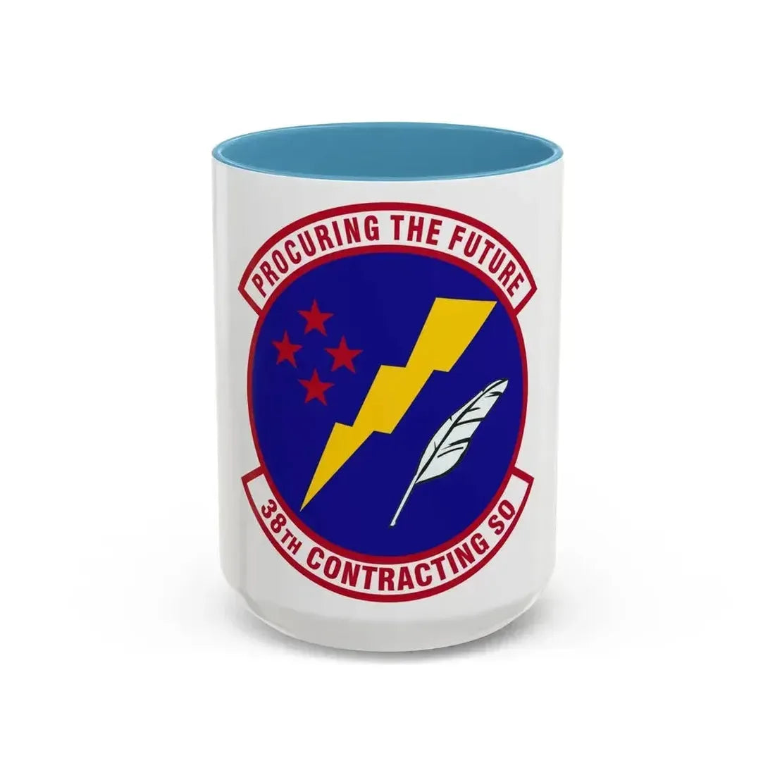 38th Contracting Squadron (U.S. Air Force) Accent Coffee Mug 15oz Light Blue - Go Mug Yourself