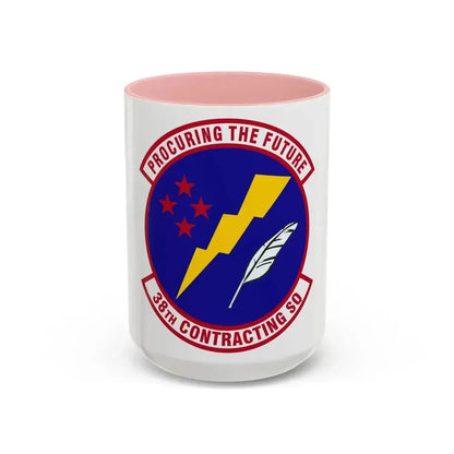 38th Contracting Squadron (U.S. Air Force) Accent Coffee Mug 15oz Pink - Go Mug Yourself