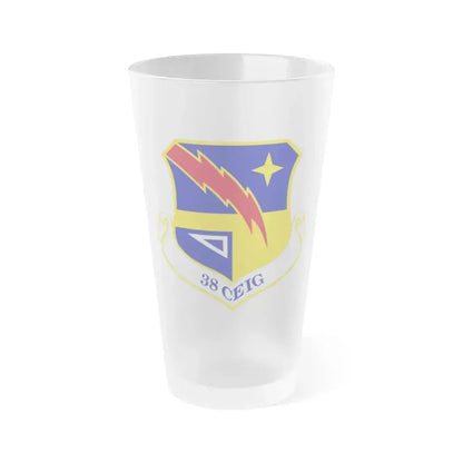 38th Cyberspace Engineering Installation Group (U.S. Air Force) Frosted Pint Glass 16oz 16oz Frosted - Go Mug Yourself