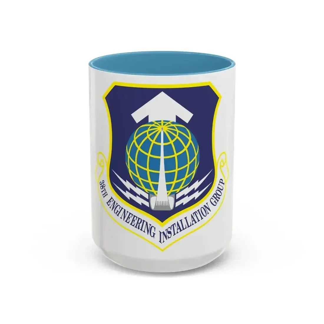 38th Engineering Installation Group (U.S. Air Force) Accent Coffee Mug 15oz Light Blue - Go Mug Yourself