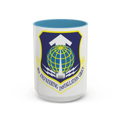 38th Engineering Installation Group (U.S. Air Force) Accent Coffee Mug 15oz Light Blue - Go Mug Yourself