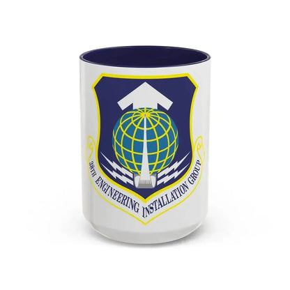 38th Engineering Installation Group (U.S. Air Force) Accent Coffee Mug 15oz Navy - Go Mug Yourself