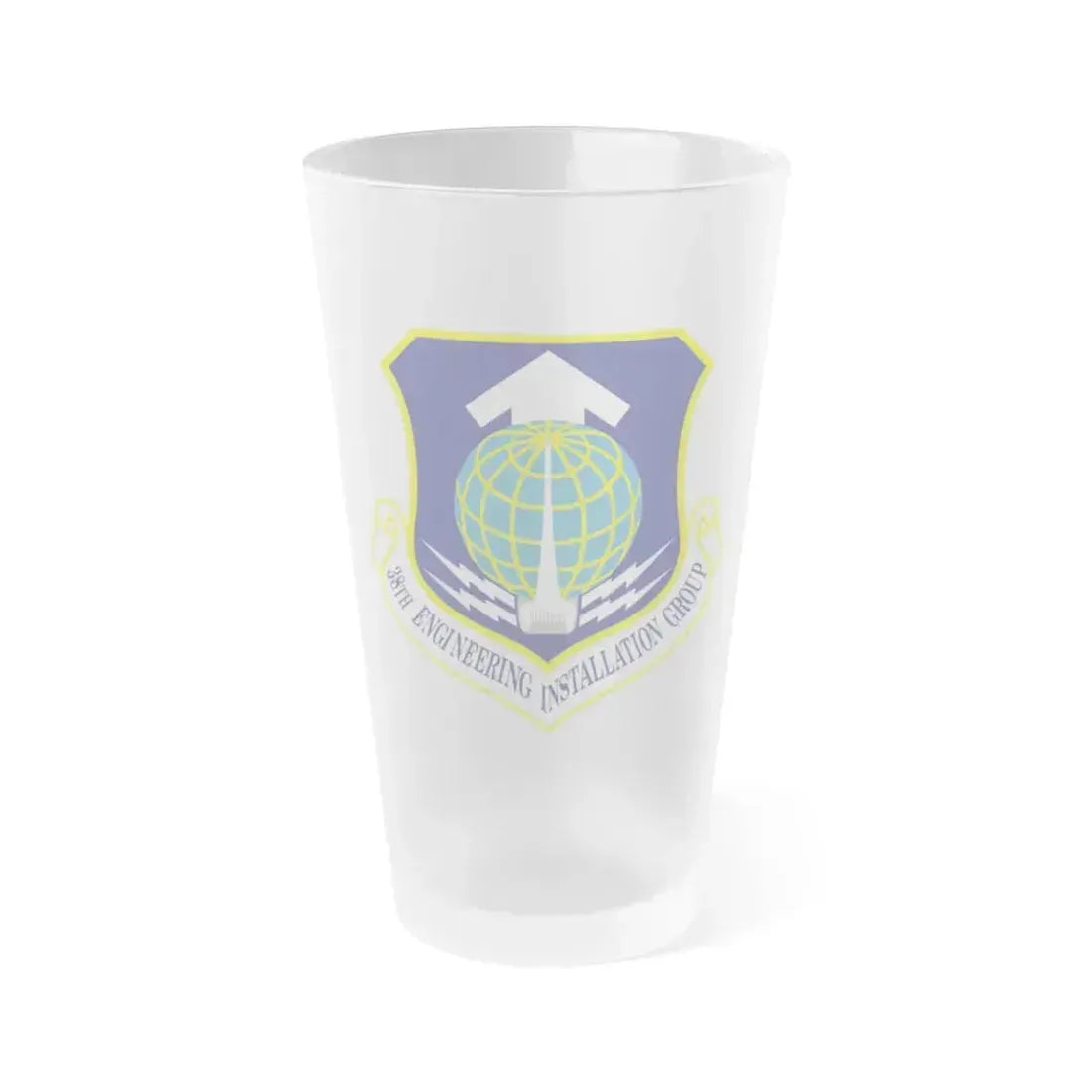 38th Engineering Installation Group (U.S. Air Force) Frosted Pint Glass 16oz 16oz Frosted - Go Mug Yourself