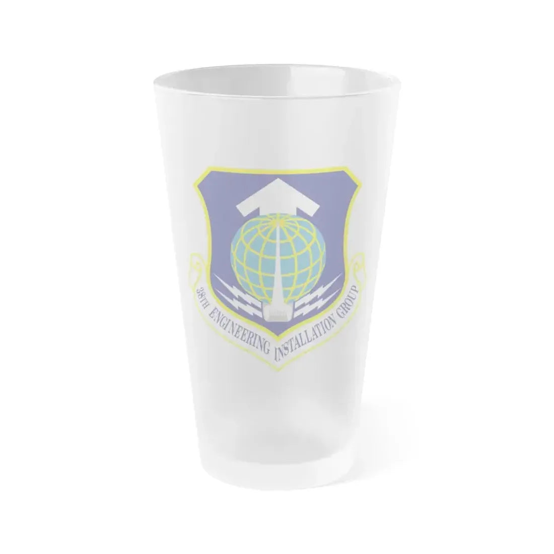 38th Engineering Installation Group (U.S. Air Force) Frosted Pint Glass 16oz 16oz Frosted - Go Mug Yourself