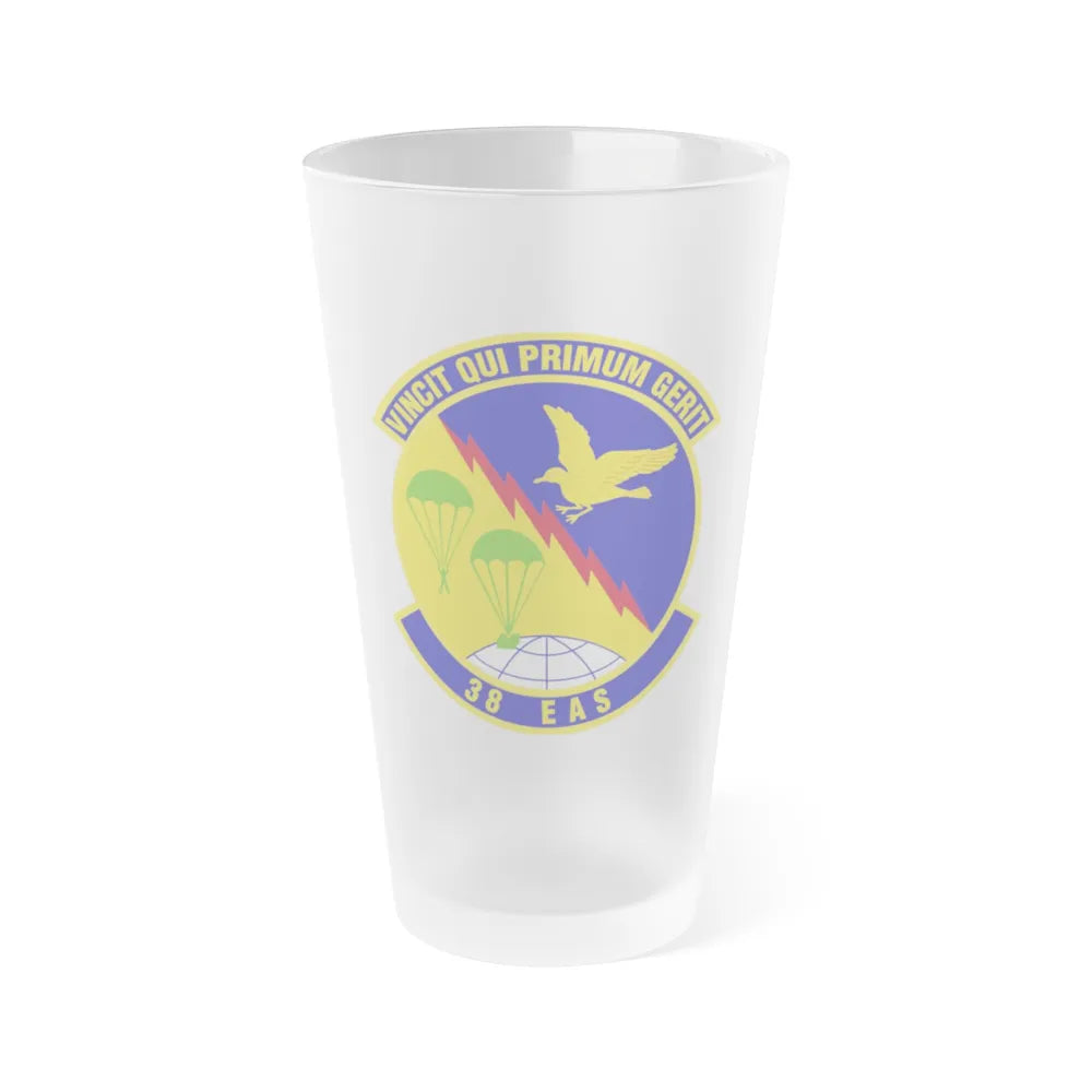 38th Expeditionary Airlift Squadron (U.S. Air Force) Frosted Pint Glass 16oz-16oz-Frosted-Go Mug Yourself