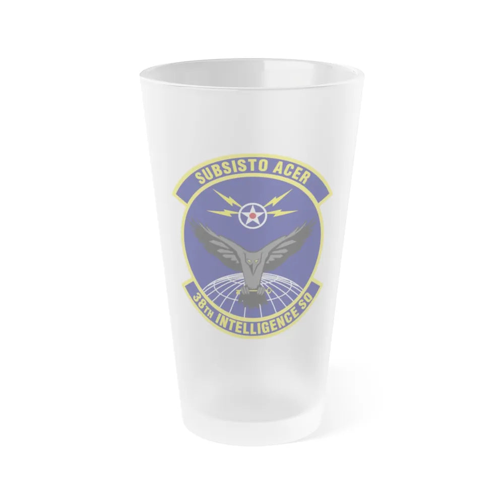 38th Intelligence Squadron (U.S. Air Force) Frosted Pint Glass 16oz-Go Mug Yourself