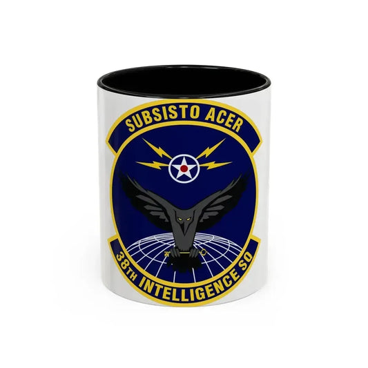 38th Intelligence Squadron (U.S. Air Force) Accent Coffee Mug 11oz Black - Go Mug Yourself