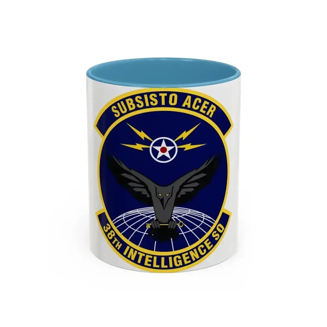 38th Intelligence Squadron (U.S. Air Force) Accent Coffee Mug 11oz Light Blue - Go Mug Yourself