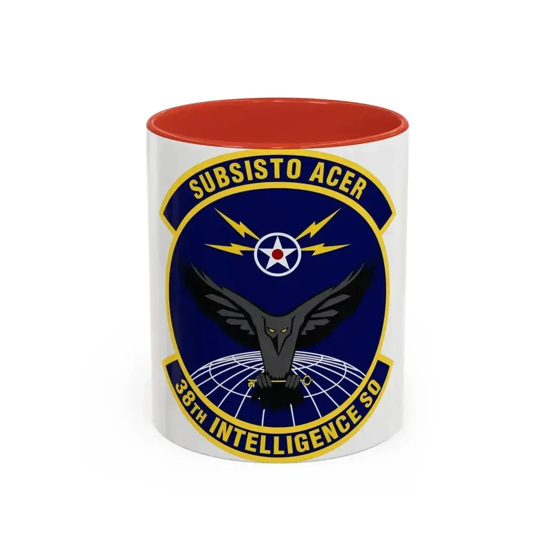 38th Intelligence Squadron (U.S. Air Force) Accent Coffee Mug 11oz Red - Go Mug Yourself