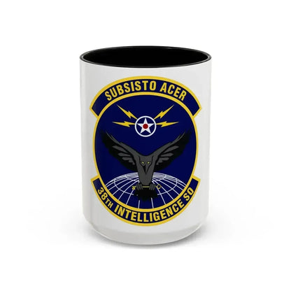38th Intelligence Squadron (U.S. Air Force) Accent Coffee Mug 15oz Black - Go Mug Yourself