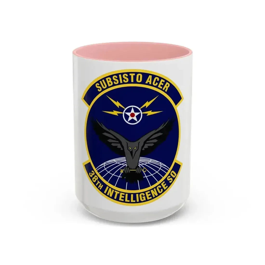 38th Intelligence Squadron (U.S. Air Force) Accent Coffee Mug 15oz Pink - Go Mug Yourself