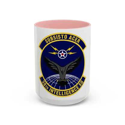 38th Intelligence Squadron (U.S. Air Force) Accent Coffee Mug 15oz Pink - Go Mug Yourself