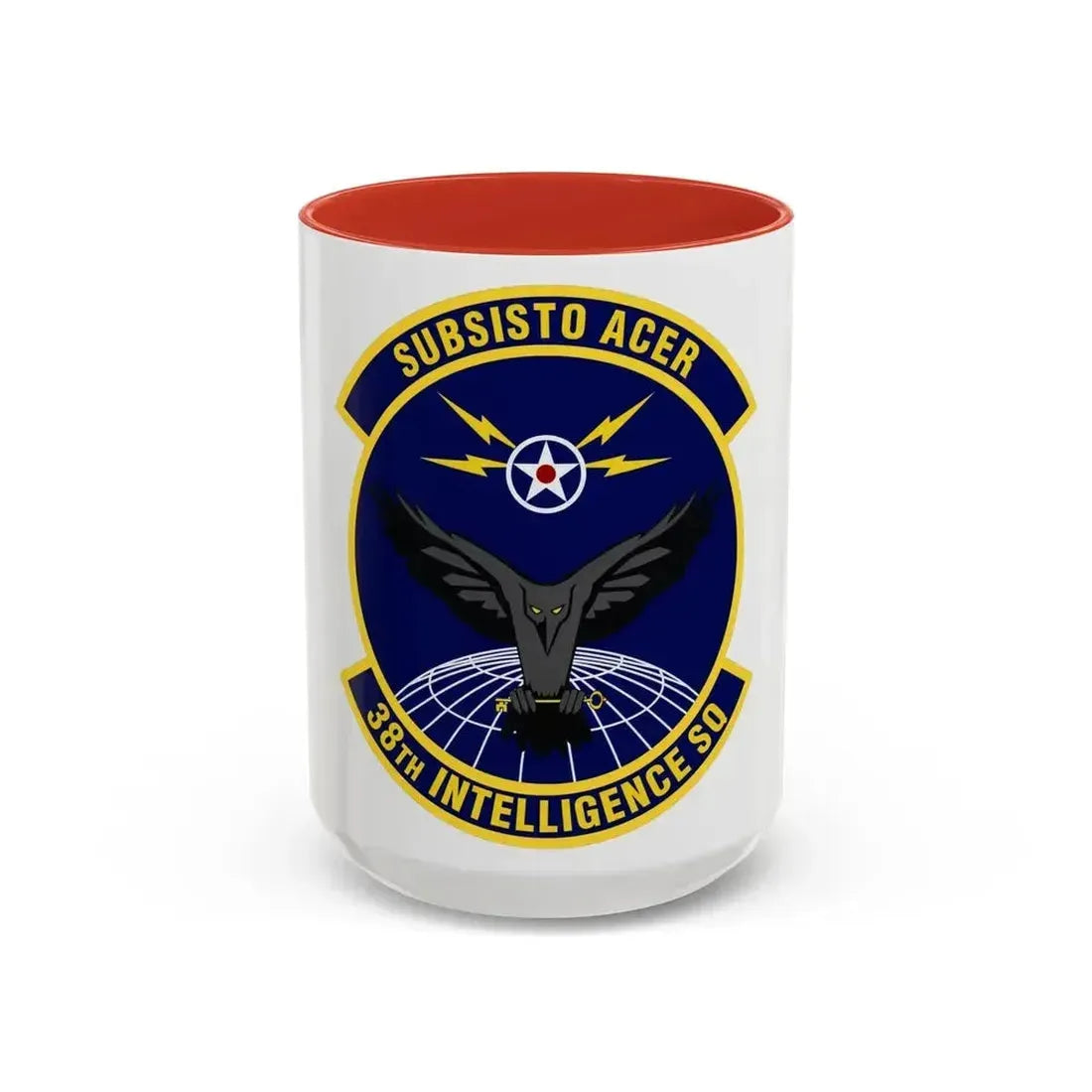 38th Intelligence Squadron (U.S. Air Force) Accent Coffee Mug 15oz Red - Go Mug Yourself