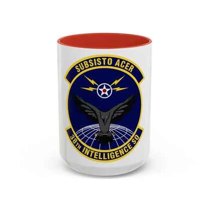 38th Intelligence Squadron (U.S. Air Force) Accent Coffee Mug 15oz Red - Go Mug Yourself