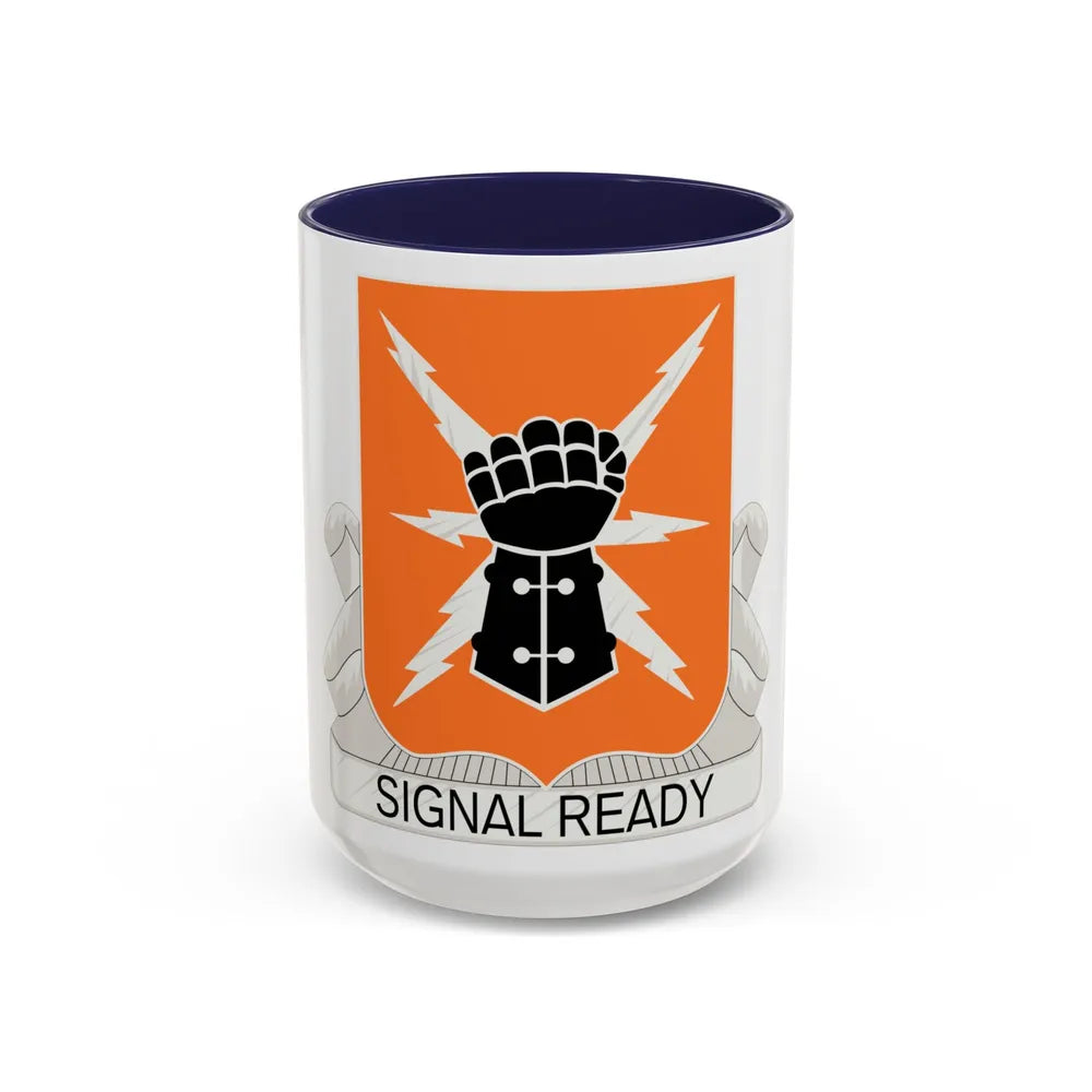 38th Signal Battalion (U.S. Army) Accent Coffee Mug-15oz-Navy-Go Mug Yourself