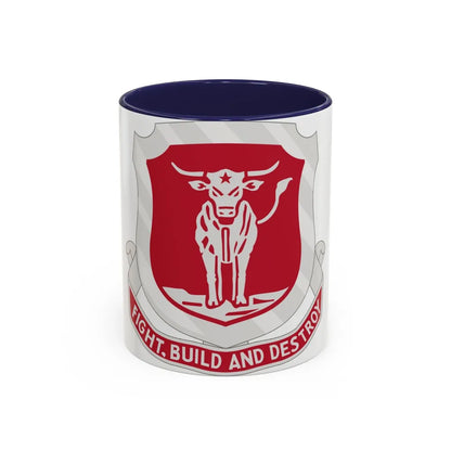 39 Engineer Battalion (U.S. Army) Accent Coffee Mug-11oz-Navy-Go Mug Yourself