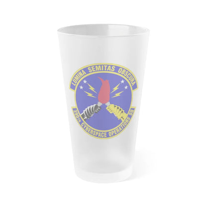 390 Cyberspace Operations Squadron ACC (U.S. Air Force) Frosted Pint Glass 16oz-16oz-Frosted-Go Mug Yourself