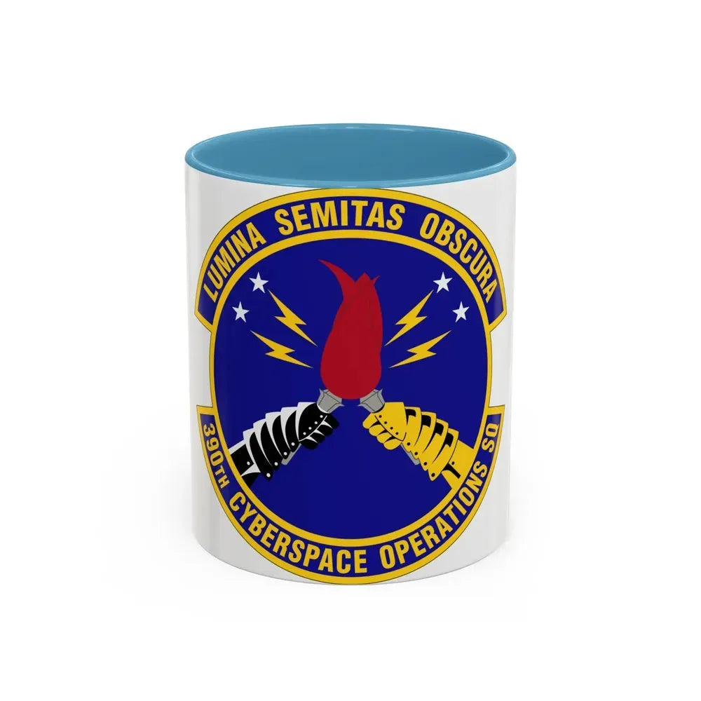 390 Cyberspace Operations Squadron ACC (U.S. Air Force) Accent Coffee Mug 11oz Light Blue - Go Mug Yourself