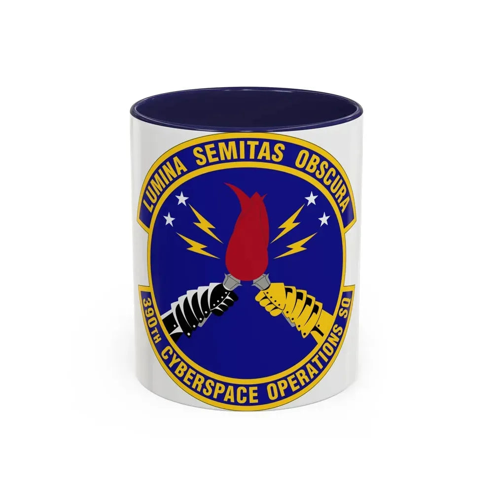 390 Cyberspace Operations Squadron ACC (U.S. Air Force) Accent Coffee Mug 11oz Navy - Go Mug Yourself
