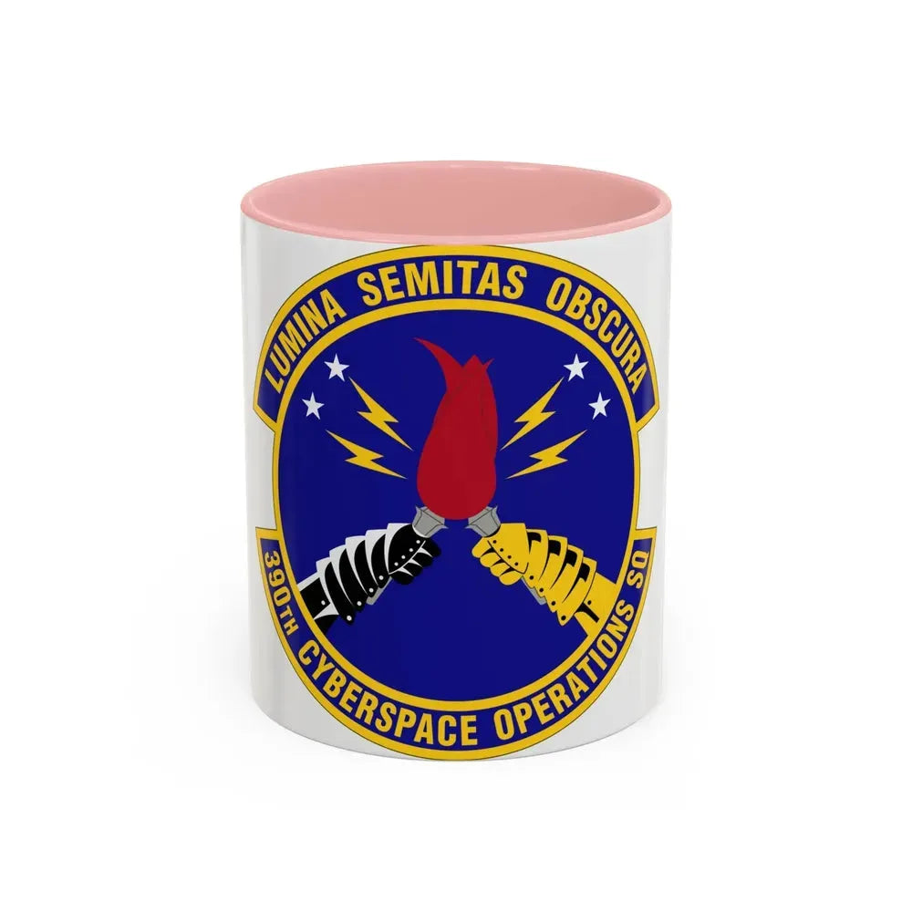 390 Cyberspace Operations Squadron ACC (U.S. Air Force) Accent Coffee Mug 11oz Pink - Go Mug Yourself