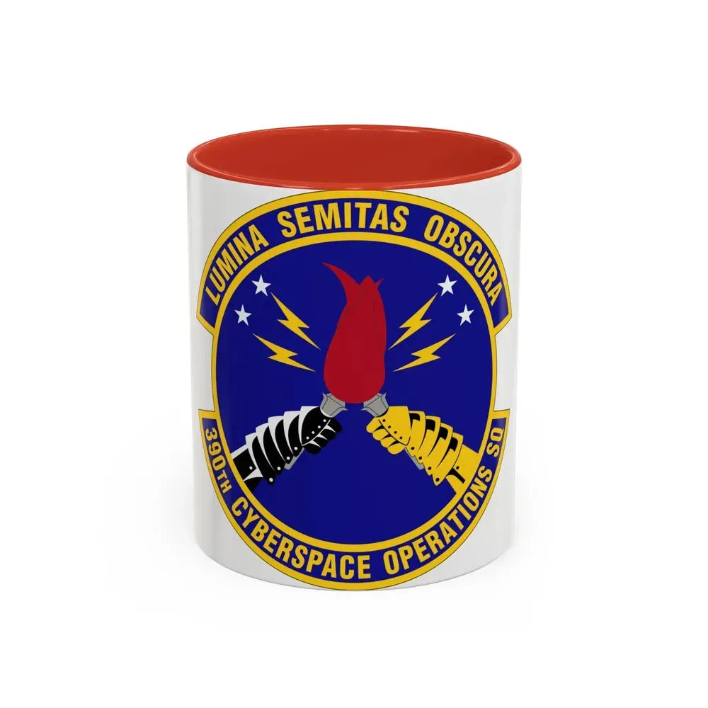 390 Cyberspace Operations Squadron ACC (U.S. Air Force) Accent Coffee Mug 11oz Red - Go Mug Yourself