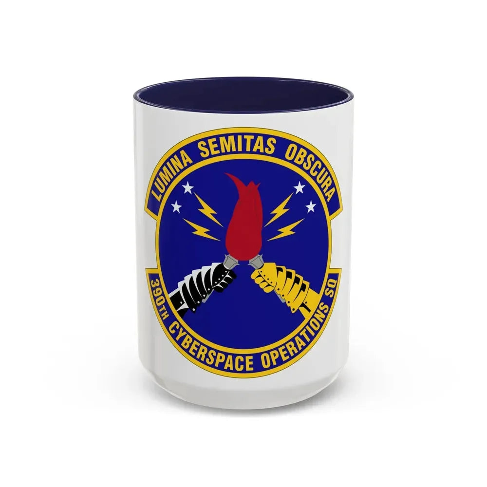 390 Cyberspace Operations Squadron ACC (U.S. Air Force) Accent Coffee Mug 15oz Navy - Go Mug Yourself