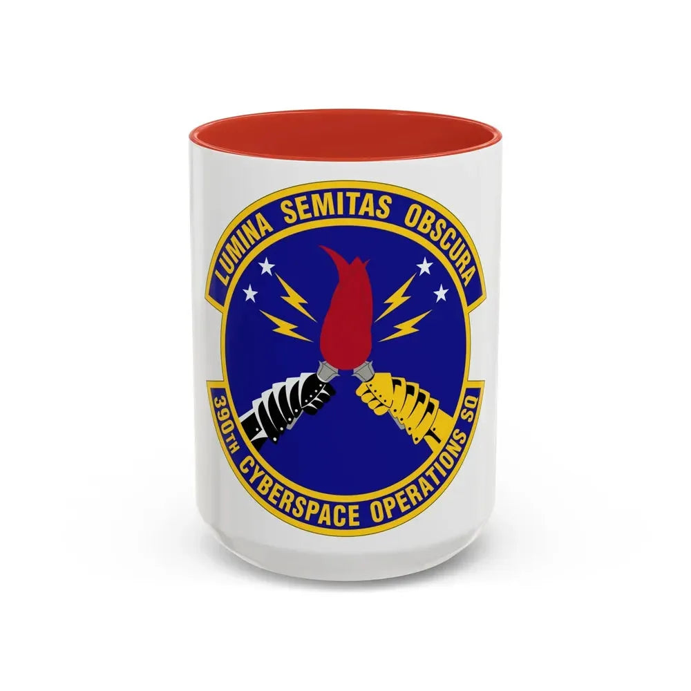 390 Cyberspace Operations Squadron ACC (U.S. Air Force) Accent Coffee Mug 15oz Red - Go Mug Yourself