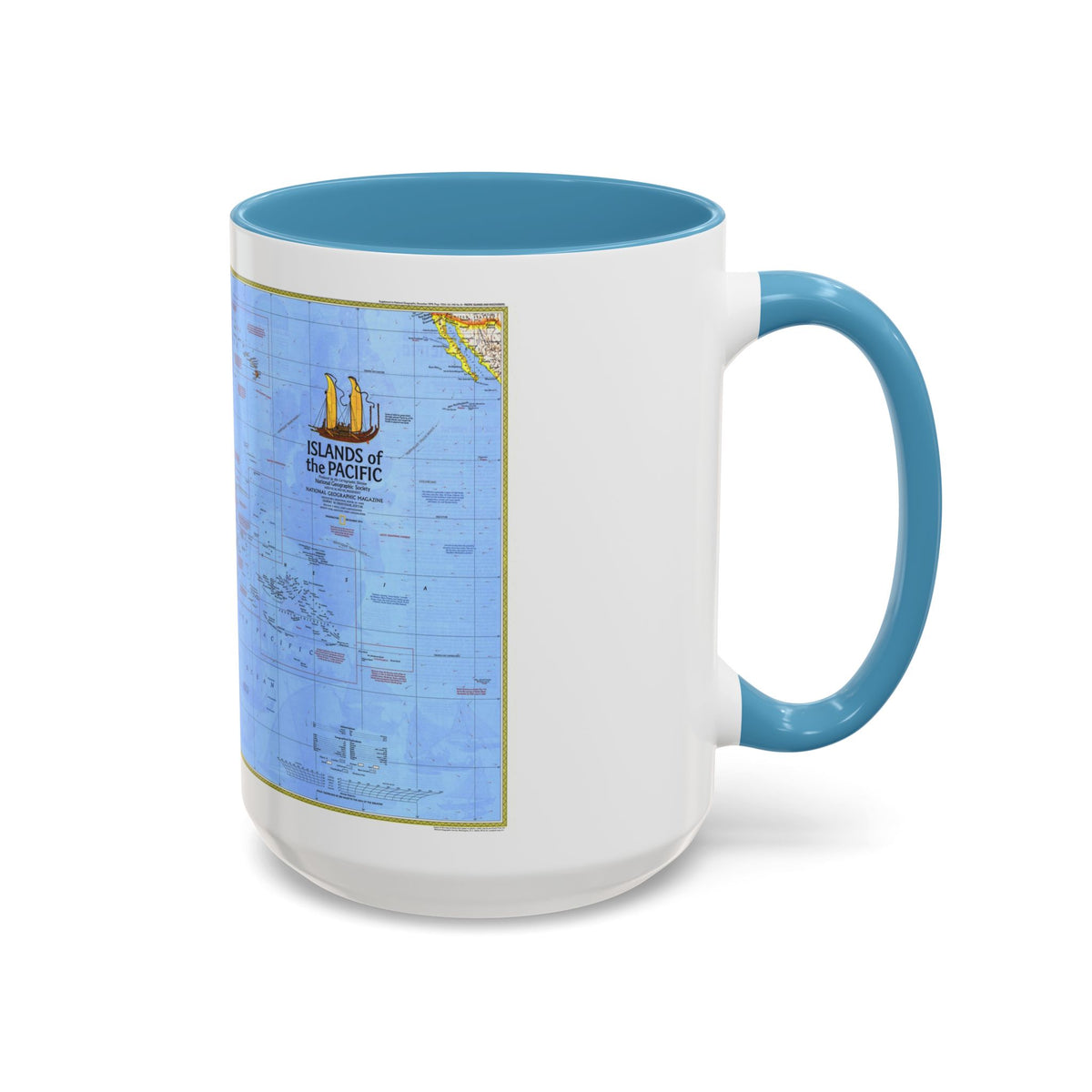 Pacific - Islands of the (1974) (Map) Accent Coffee Mug