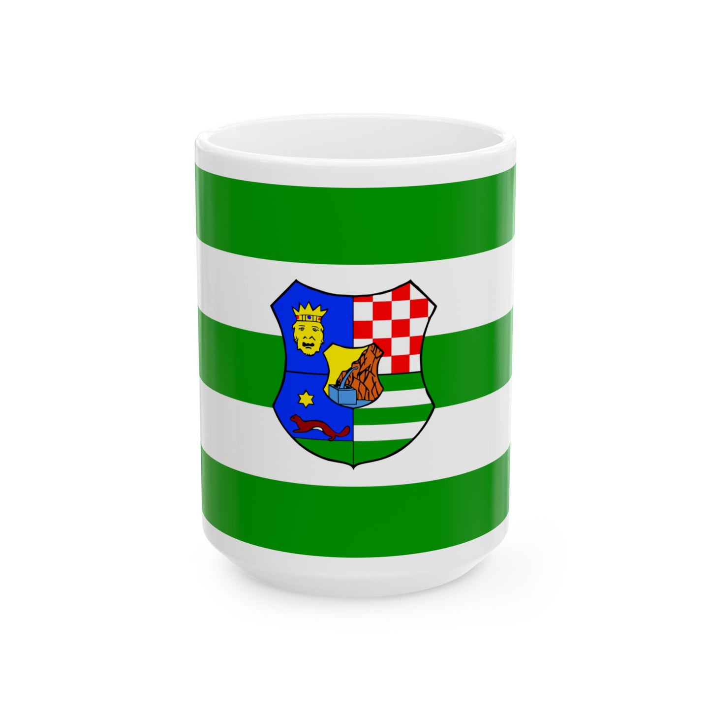 Flag of Zagreb County Croatia - White Coffee Mug-15oz-Go Mug Yourself