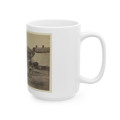 Supply Wagon, Probably In A Civil War Military Facility (U.S. Civil War) White Coffee Mug